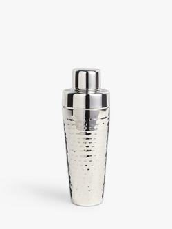 John Lewis Hammered Stainless Steel Cocktail Shaker, 500ml, Silver, Silver