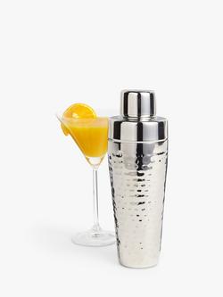 John Lewis Hammered Stainless Steel Cocktail Shaker, 500ml, Silver - view 2, Silver