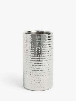 John Lewis Hammered Stainless Steel Wine Cooler, Silver, Silver