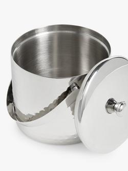John Lewis Hammered Stainless Steel Ice Bucket with Lid, Silver - view 2, Silver