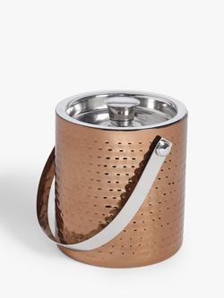 John Lewis Hammered Stainless Steel Ice Bucket, Copper, Copper