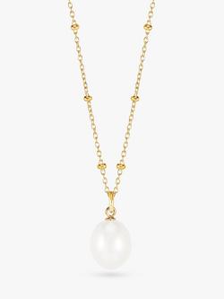 Dower & Hall Pearl Pendant Beaded Necklace, Gold/White