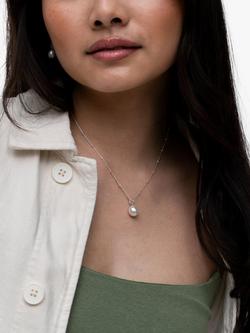 Dower & Hall Pearl Pendant Beaded Necklace - view 2, Silver/White