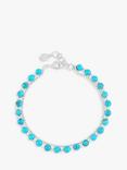 Dower & Hall Serenity Orissa Beaded Bracelet, Silver/Turquoise