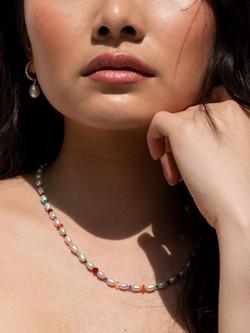 Dower & Hall Carnival Mixed Stone Freshwater Pearl Collar Necklace, White/Multi - view 2, White