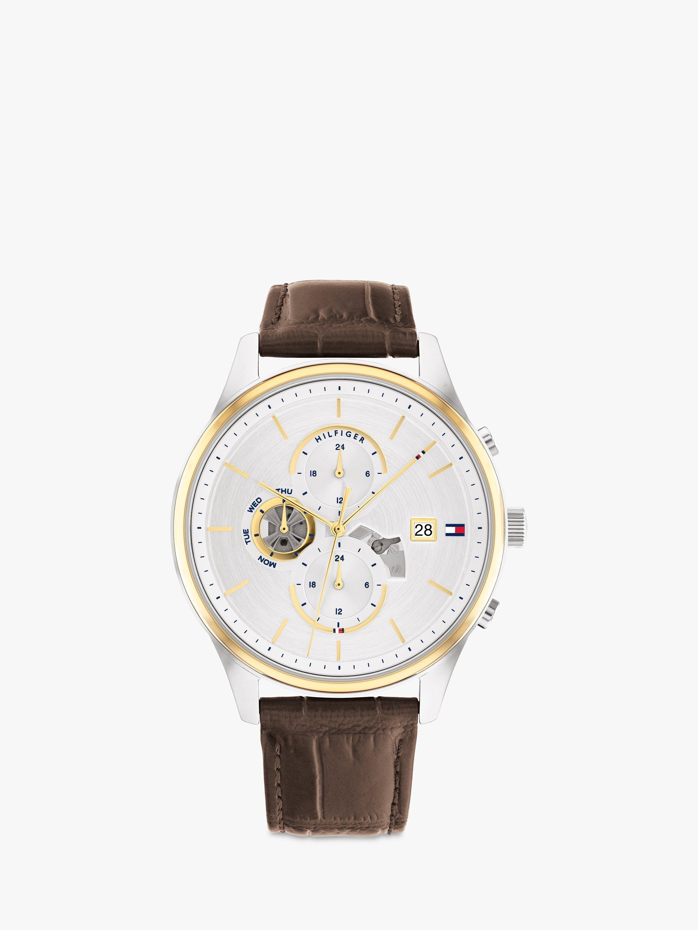 Tommy Hilfiger Men's Weston Chronograph Leather Strap Watch