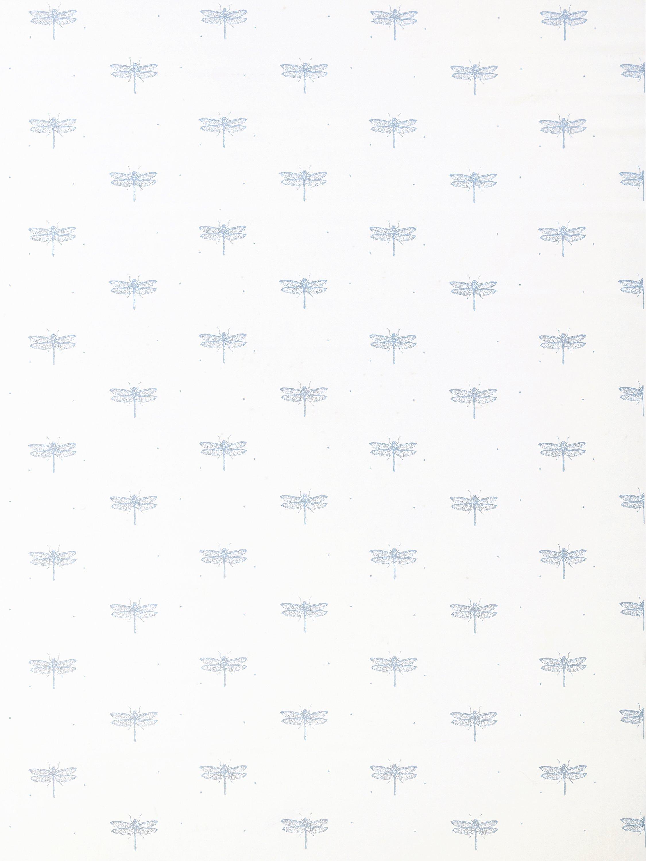 Sara Miller Dragonfly Sateen Furnishing Fabric, White