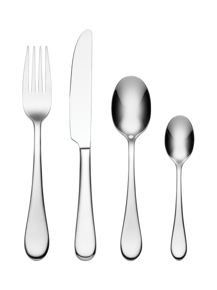 Oneida Icarus Stainless Steel Cutlery Set, 24 Piece/6 Place Settings, Silver