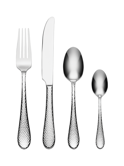 Oneida Tibet Stainless Steel Cutlery Set, 24 Piece/6 Place Settings, Silver