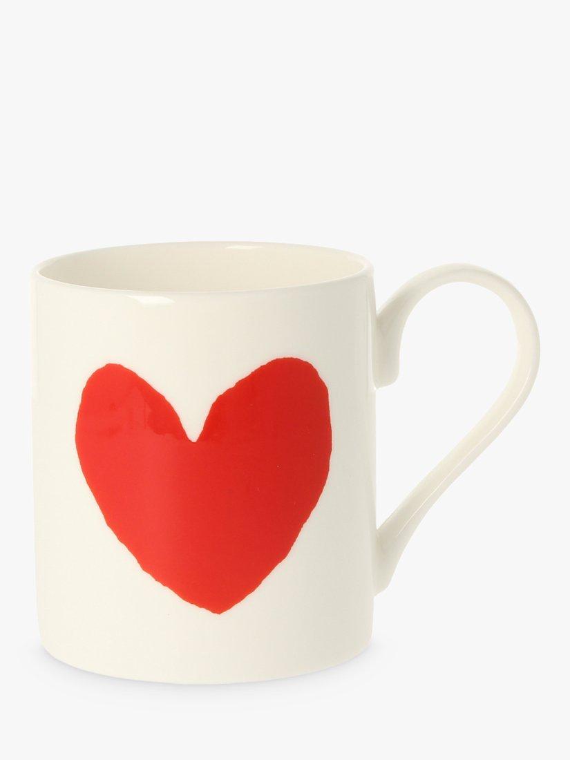 McLaggan Smith Large Heart Bone China Mug, 300ml, Bright Red