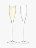 LSA International Wine Champagne Glass Flutes, Set of 2, 160ml, Clear