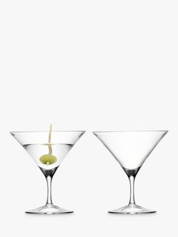 LSA International Bar Collection Martini Glasses, Set of 2, 180ml, Clear, Clear