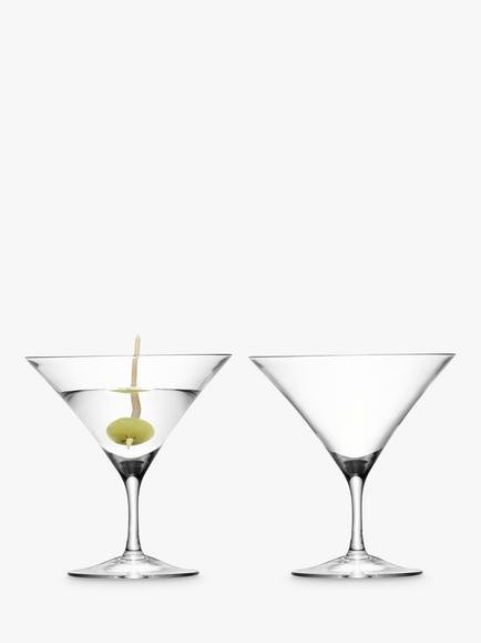 LSA International Bar Collection Martini Glasses, Set of 2, 180ml, Clear, Clear