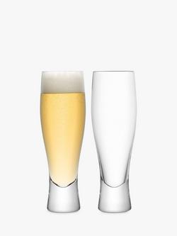 LSA International Bar Collection Lager Glass, Set of 2, 400ml, Clear, Clear