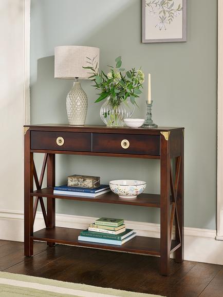Laura Ashley Balmoral Console Table - view 2, Chestnut Brown