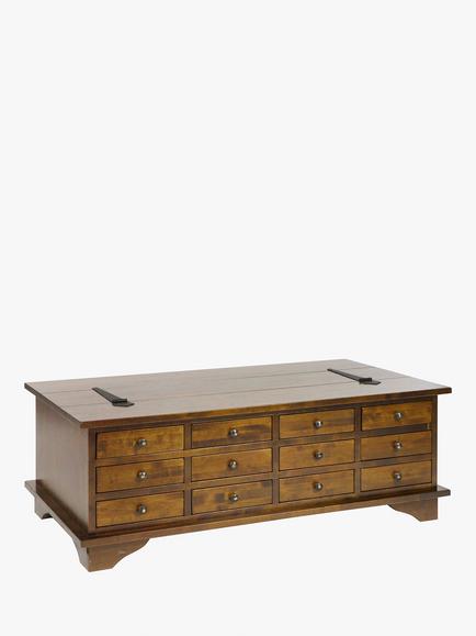 Laura Ashley Garrat 12 Drawer Coffee Table, Dark Brown, Dark Brown
