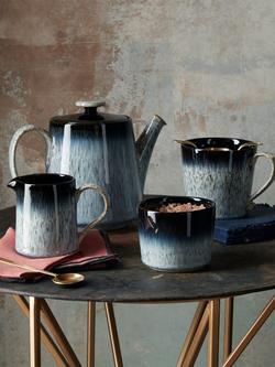 Denby Halo Brew Stoneware Straight-Sided Teapot, 1.18L, Black/Multi - view 2, Black/Multi