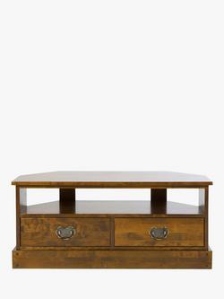 Laura Ashley Garrat Corner TV Stand for TVs up to 50", Dark Brown - view 2, Dark Brown