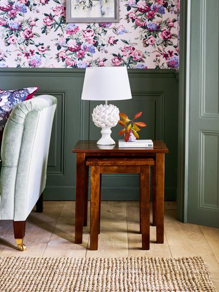 Laura Ashley Garrat Nest of 2 Tables, Dark Brown - view 2, Dark Brown