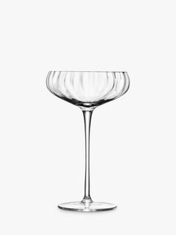 LSA International Aurelia Optic Champagne Saucers, Set of 2, 300ml, Clear - view 2, Clear