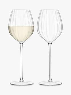 LSA International Aurelia Optic White Wine Glass, Set of 2, 430ml, Clear, Clear