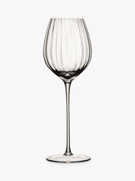 LSA International Aurelia Optic White Wine Glass, Set of 2, 430ml, Clear - view 2, Clear