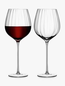 LSA International Aurelia Optic Red Wine Glass, Set of 2, 660ml, Clear, Clear