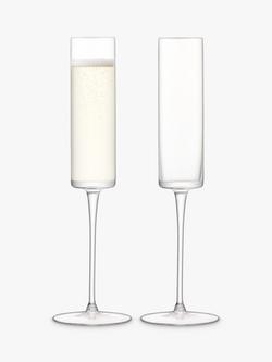 LSA International Otis Champagne Flutes, Set of 2, 150ml, Clear, Clear