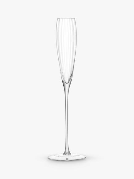 LSA International Aurelia Optic Grand Champagne Flute Glass, Set of 2, 165ml, Clear - view 2, Clear