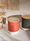 John Lewis Dipped Stoneware Kitchen Storage Jar with Bamboo Lid, 550ml, Orange
