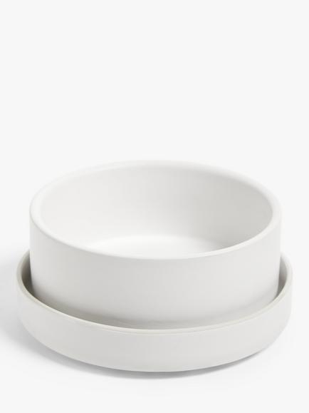 John Lewis Stoneware Camembert  Cheese Baker, 12.5cm, White - view 2, White