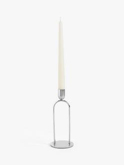John Lewis Steel Elevated Candle Holder - view 2, Silver