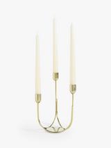 John Lewis Plain Steel Three Prong Candelabra Candle Holder