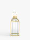 John Lewis Steel Fluted Lantern Candle Holder, Gold
