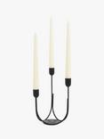 John Lewis Plain Steel Three Prong Candelabra Candle Holder