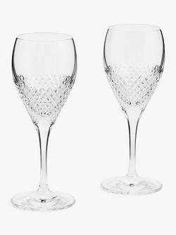 Vera Wang Diamond Mosaic Wine Glass, Set of 2, 240ml, Clear, Clear