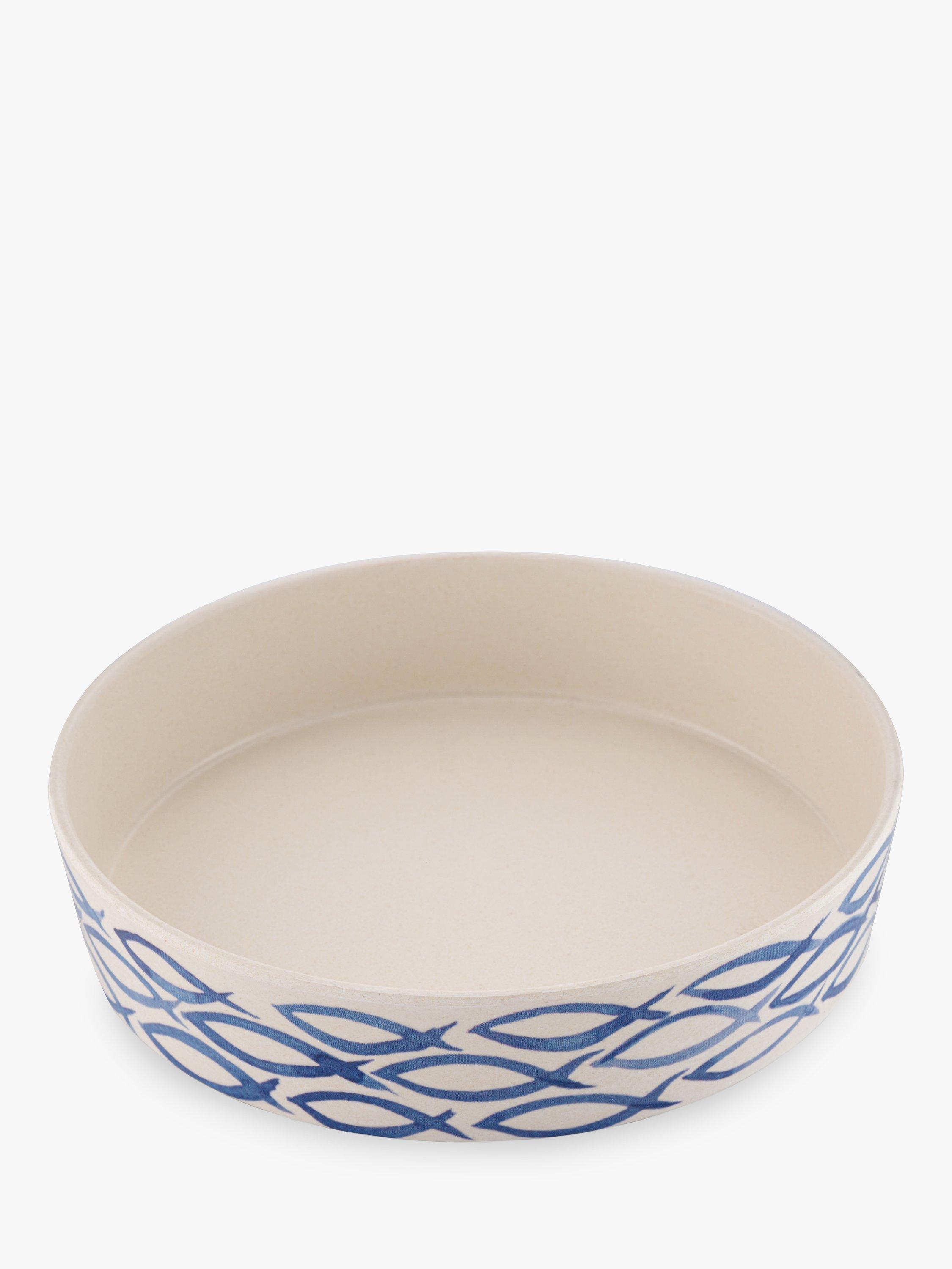 Beco Pets Fishing Cat Bowl, Cream/Blue