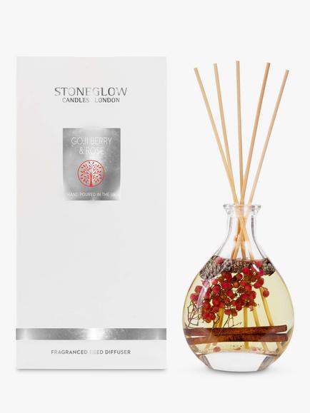 Stoneglow Nature's Gift Goji Berry & Rose Reed Diffuser, 180ml, Clear