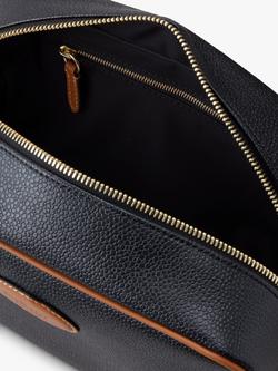 Mulberry Printed Eco Scotchgrain Flat Calf Leather Wash Bag - view 2, Black/Cognac