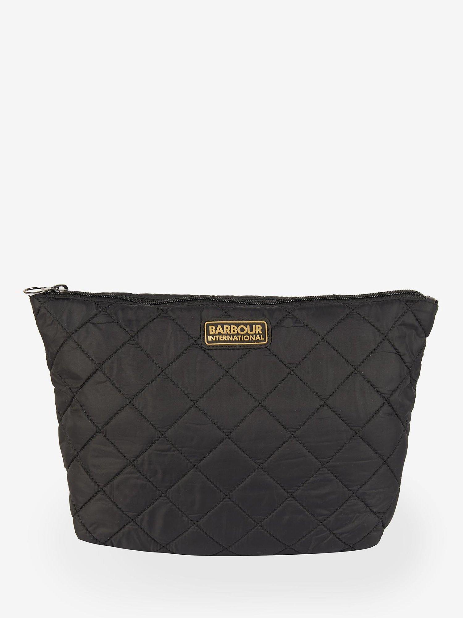 Barbour International Chicane Quilted Wash Bag, Black
