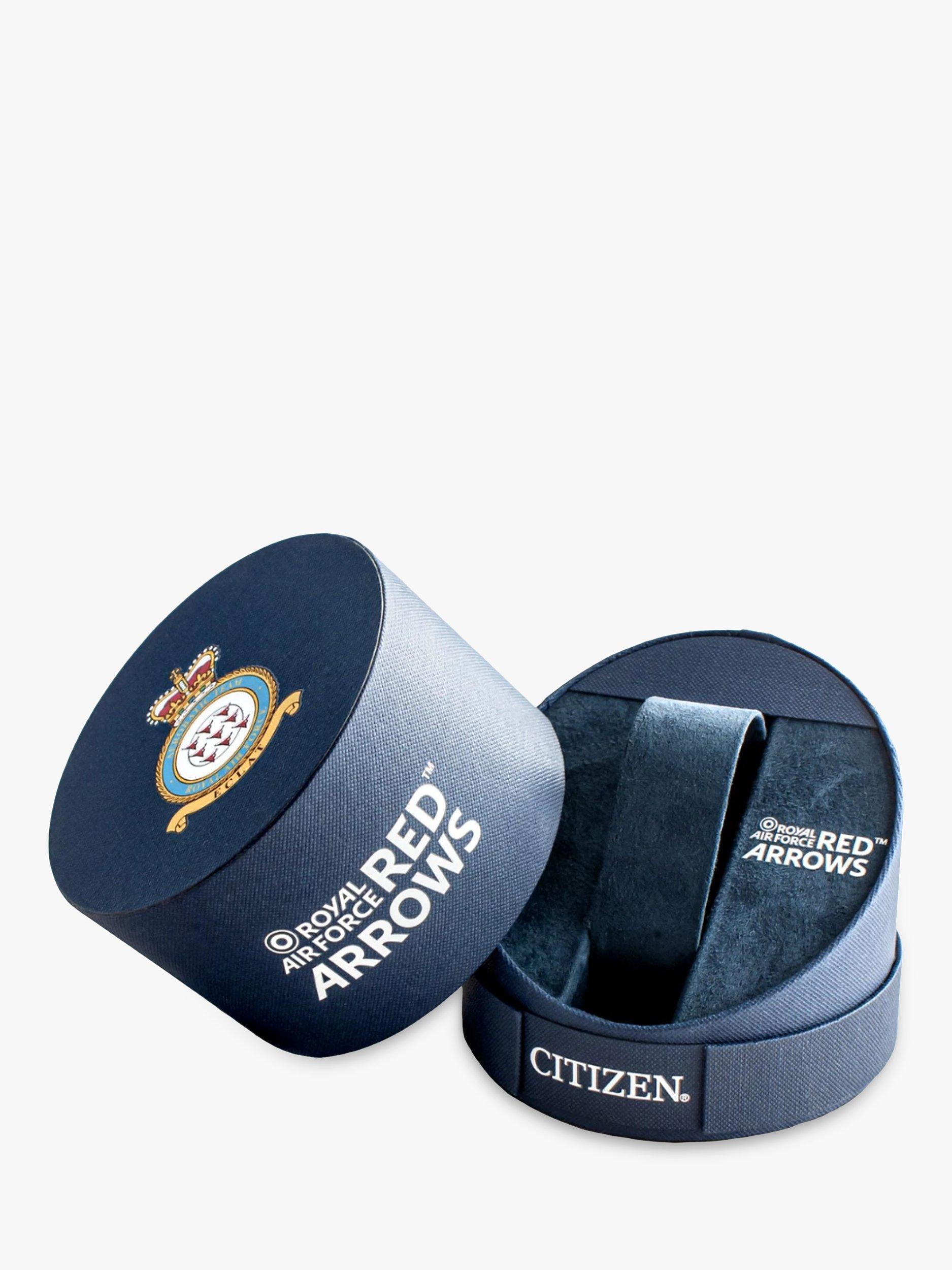 Product image 5 of 8, which shows Citizen CA0081-01L Men's Red Arrows Engineers Eco-Drive Leather Strap Watch, Blue