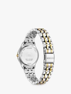 Citizen Silhouette Women's Eco-Drive Diamond Bracelet Strap Watch - view 2, Silver/Gold Em1014-50a