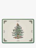 Spode Christmas Tree Cork-Backed Placemats & Coasters, Set of 6, White/Green