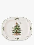 Spode Christmas Tree Stoneware Serving Plate, 35cm, White/Green