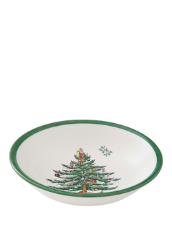 Spode Christmas Tree Stoneware Cereal Bowl, 15cm, White/Green, White/Green