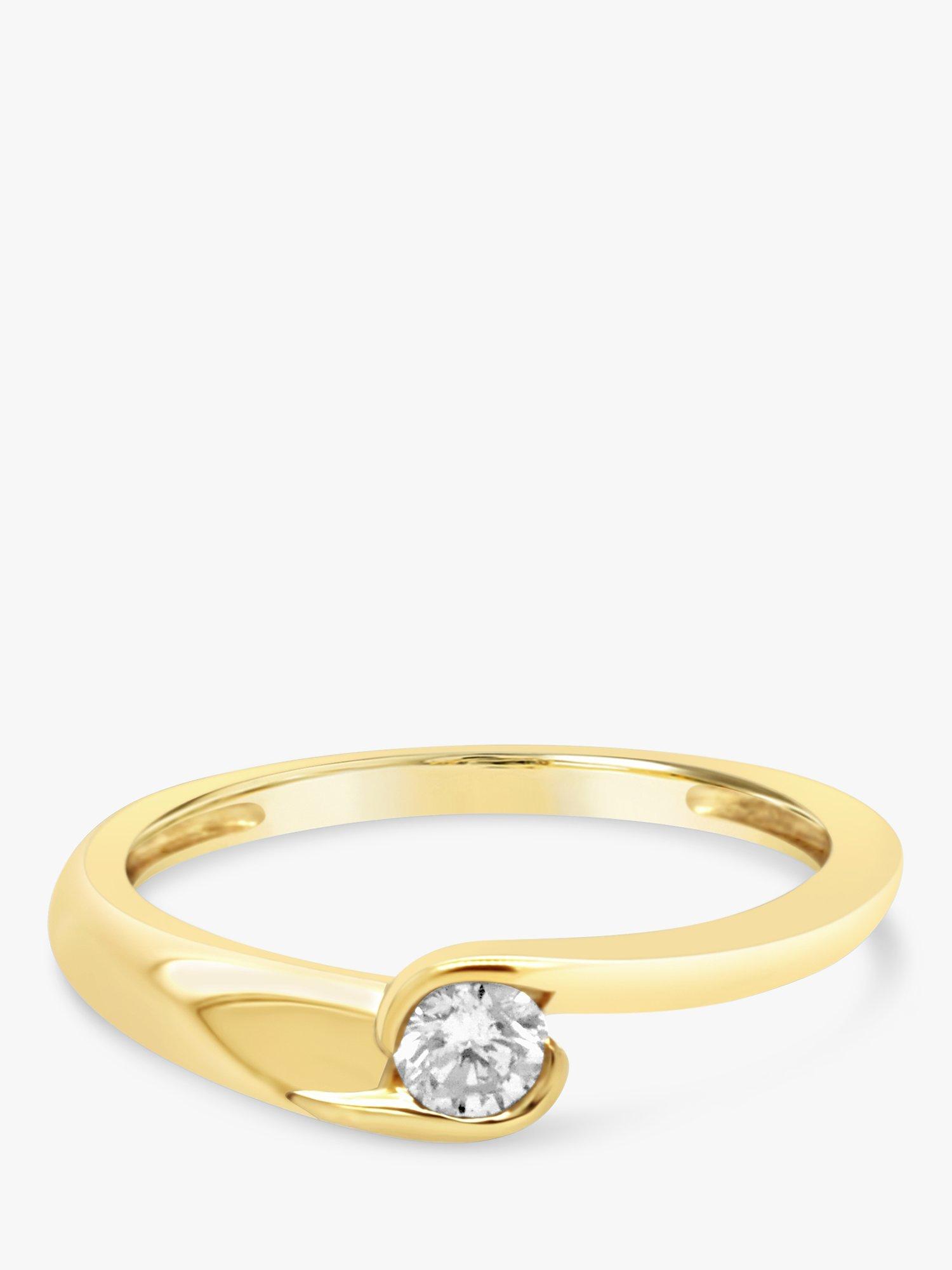Product image 1 of 6, which shows Milton & Humble Jewellery Pre-Loved 18ct Gold Diamond Engagement Ring, Dated Sheffield 2005