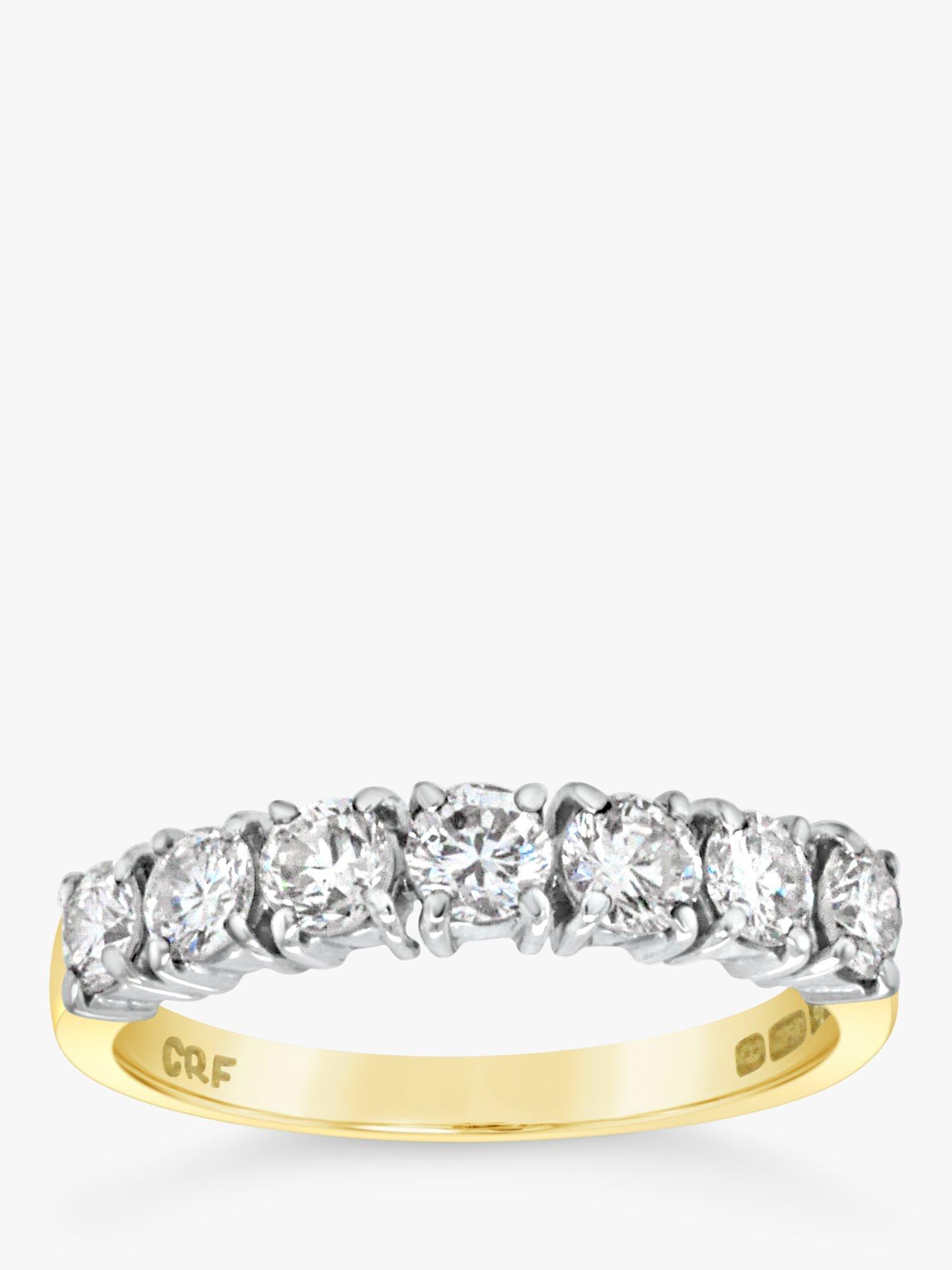 Product image 1 of 5, which shows Milton & Humble Jewellery Pre-Loved 18ct Yellow and White Gold 7 Stone Diamond Half Eternity Ring, Dated London 1988