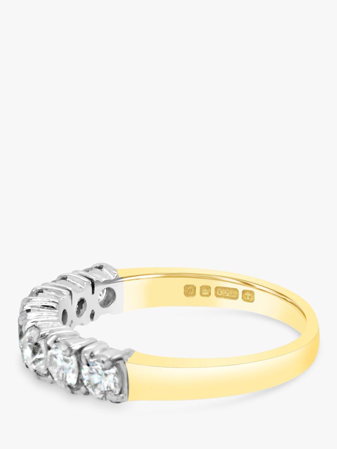Product image 3 of 5, which shows Milton & Humble Jewellery Pre-Loved 18ct Yellow and White Gold 7 Stone Diamond Half Eternity Ring, Dated London 1988