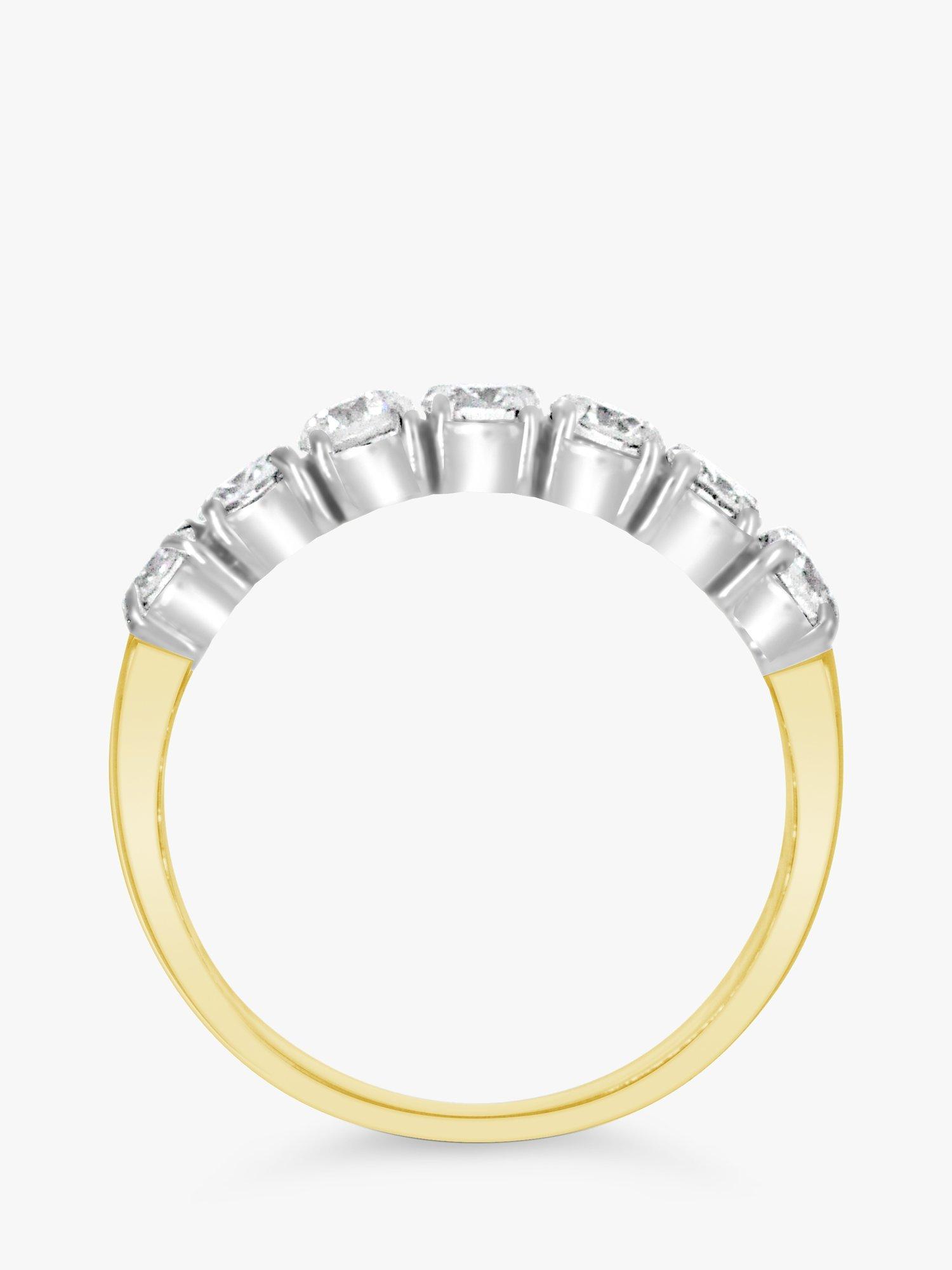 Product image 4 of 5, which shows Milton & Humble Jewellery Pre-Loved 18ct Yellow and White Gold 7 Stone Diamond Half Eternity Ring, Dated London 1988