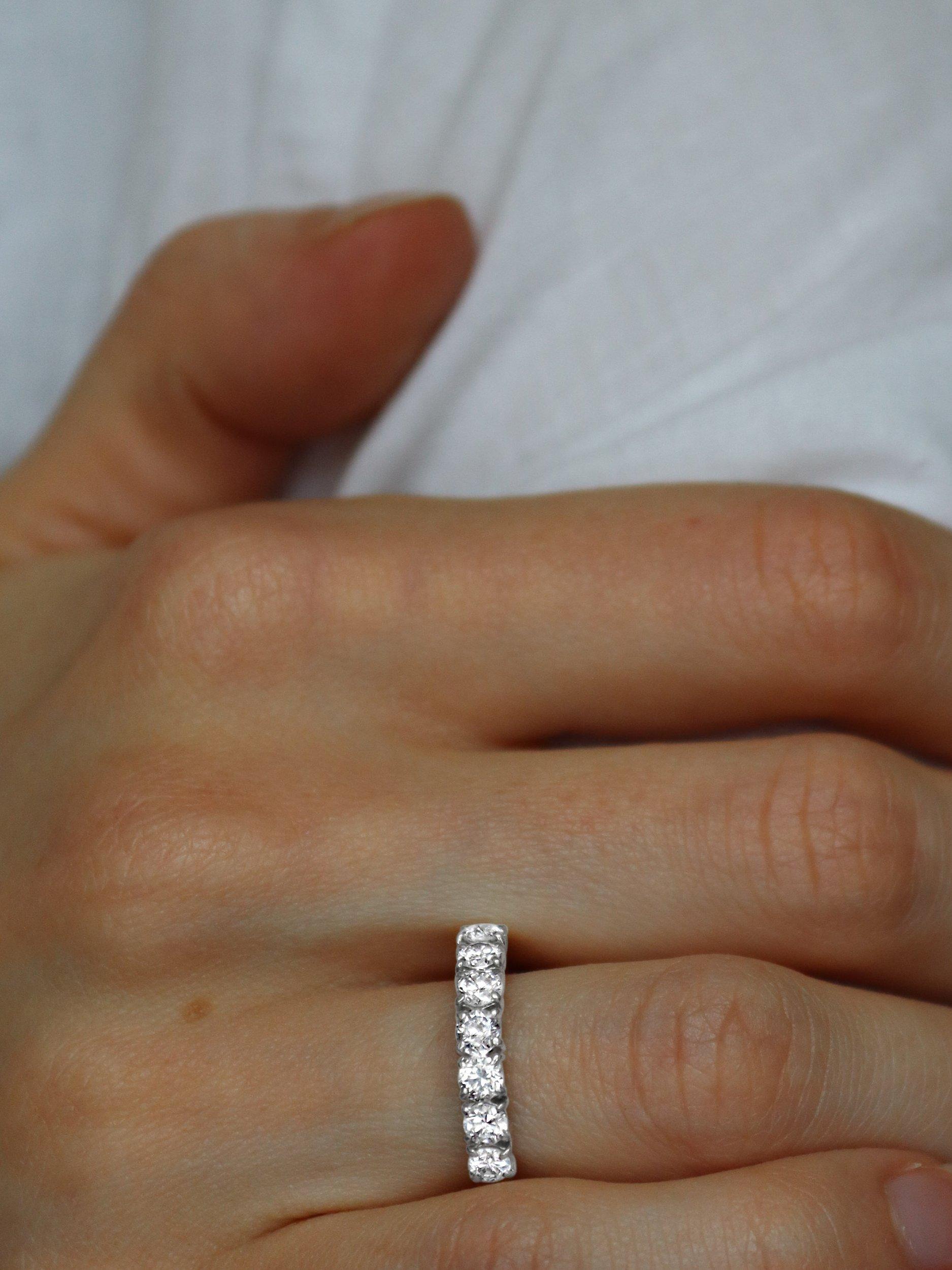 Product image 5 of 5, which shows Milton & Humble Jewellery Pre-Loved 18ct Yellow and White Gold 7 Stone Diamond Half Eternity Ring, Dated London 1988